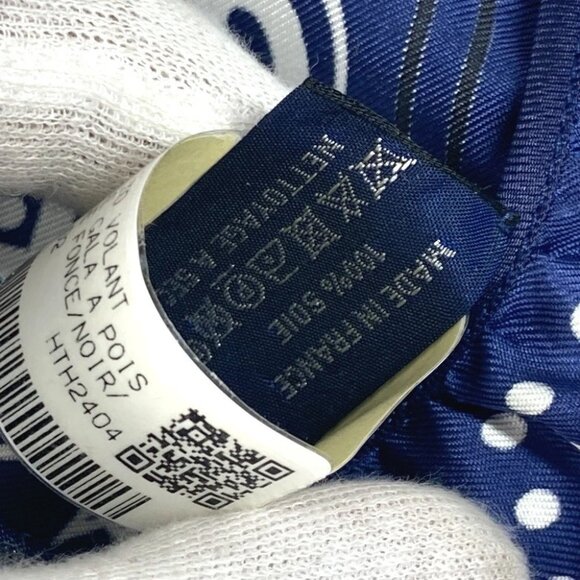 HERMES Carre70 Frill BRIDES DE GALA A POIS Dot polka dots Scarf Unused - Picture 6 of 12